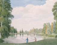 MeaderJames View of the English Park with the Large Birch Bridge. Peterhof - Hermitage